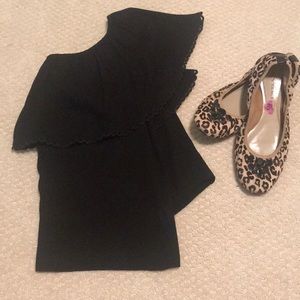 Cold shoulder black blouse